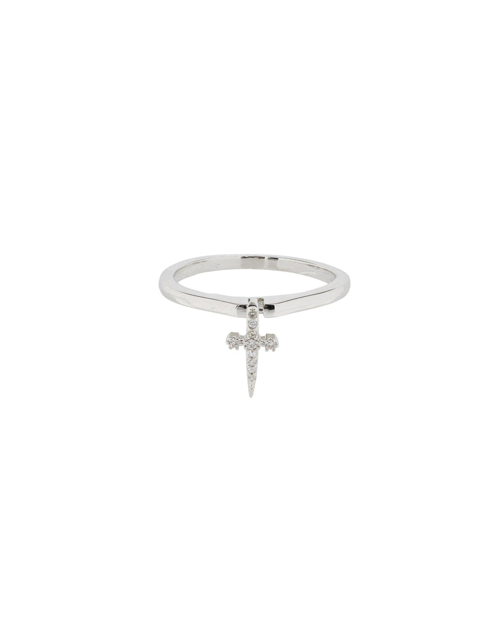 White gold plated glitter ring, original jewelry creation