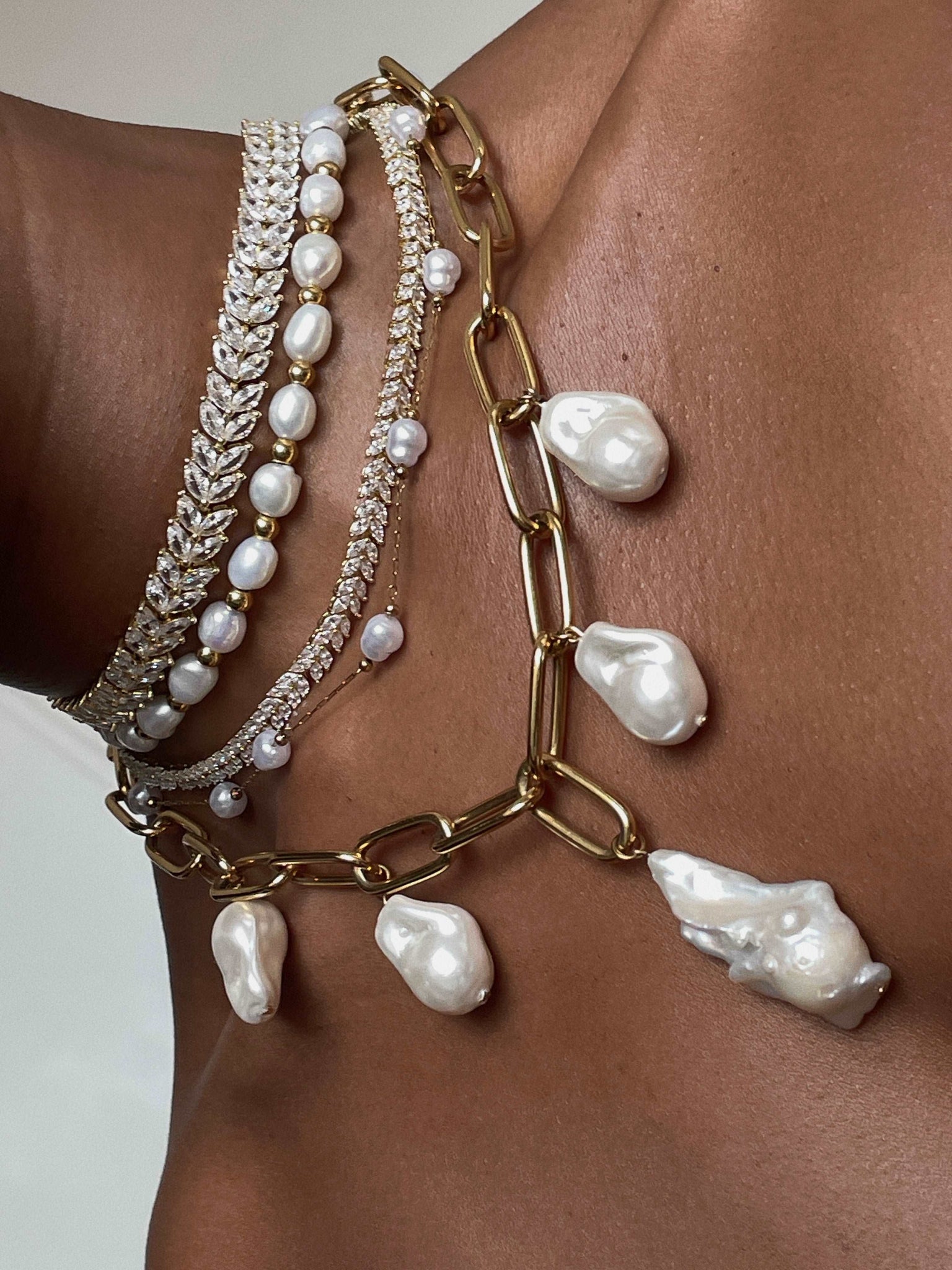 collier CHUNKY LINK PEARLS - Stellar 