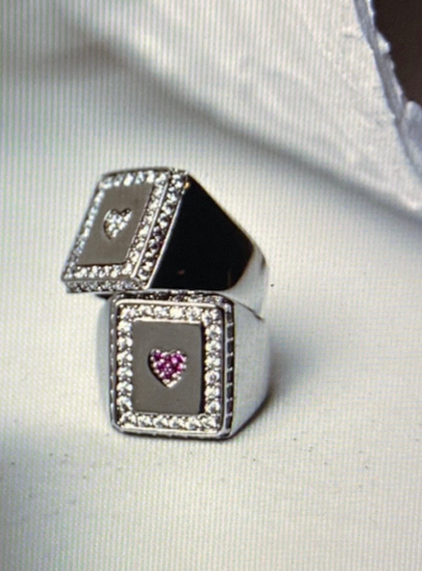 RED HEART WG signet ring